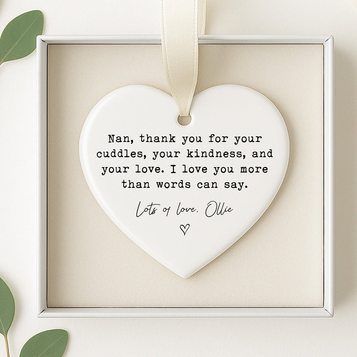 Personalised Thank You Nan Ceramic Ornament