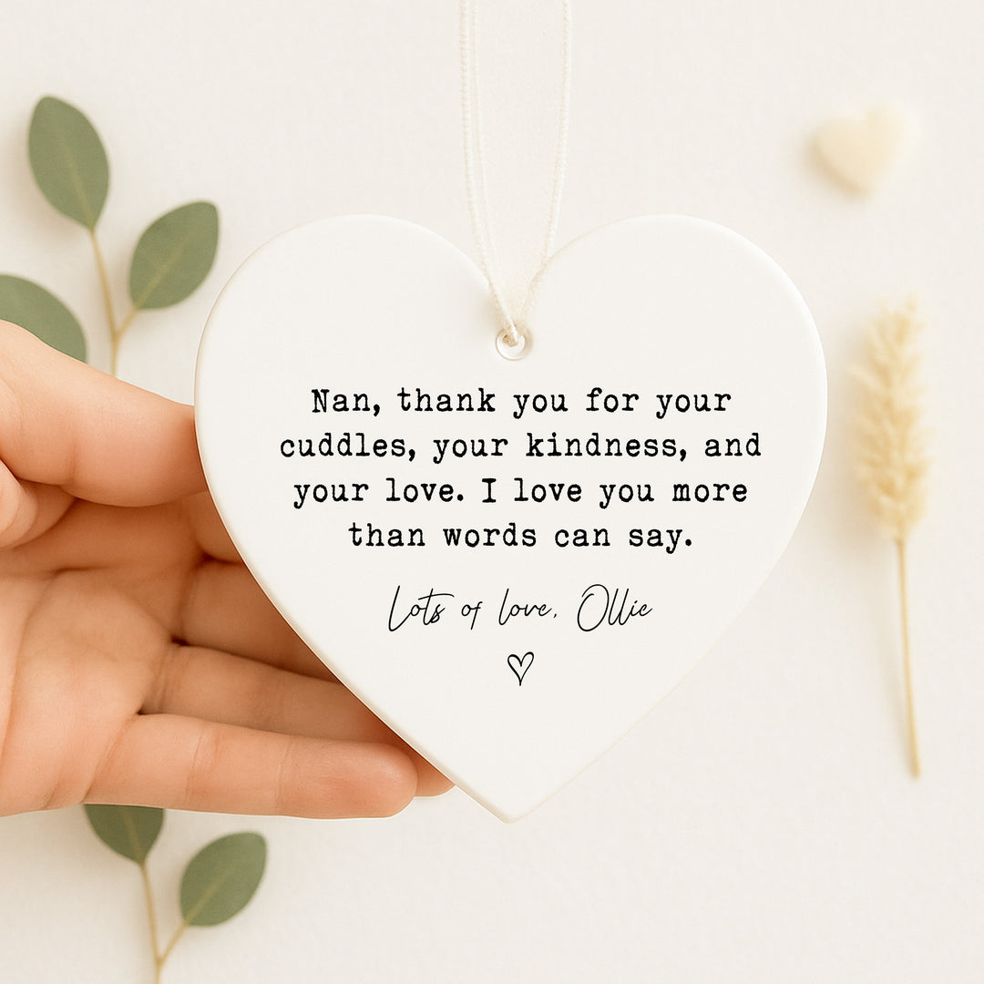 Personalised Thank You Nan Ceramic Ornament