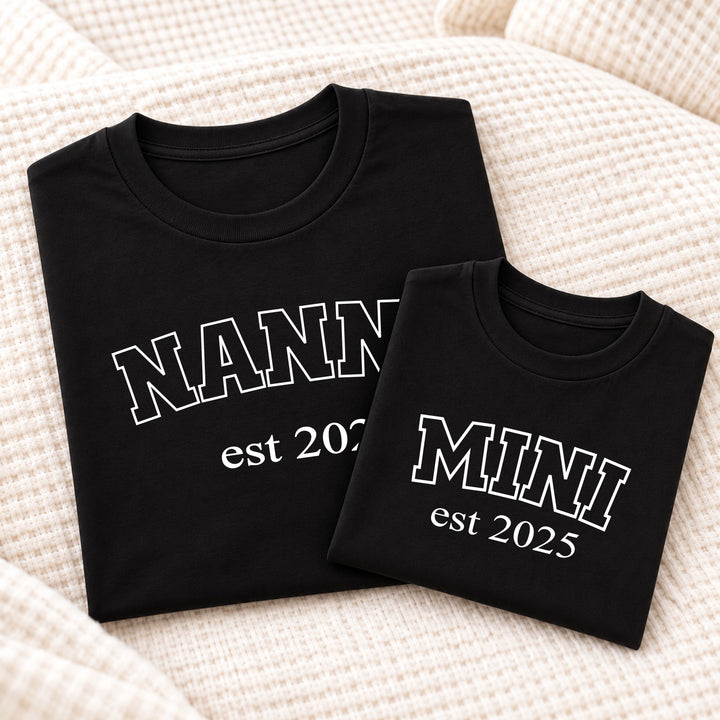 Personalised Nanny &amp; Mini Est Matching Outfits