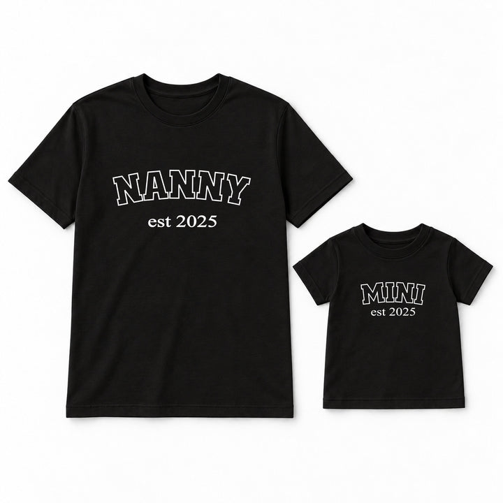 Personalised Nanny &amp; Mini Est Matching Outfits