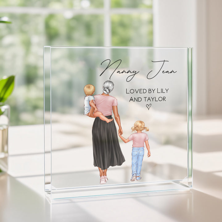 Personalised Nanny/Mummy Loved By Acrylic Block