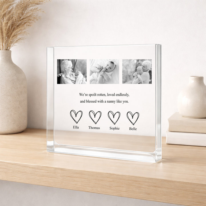 Personalised Blessed With You Nanny Photo Acrylic Block