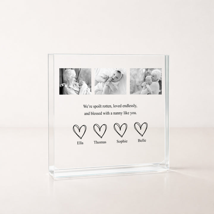 Personalised Blessed With You Nanny Photo Acrylic Block