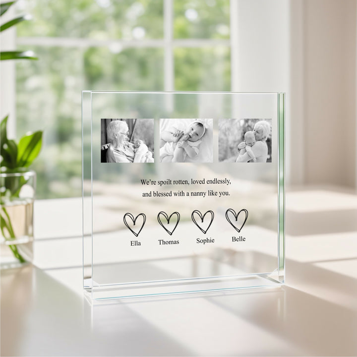 Personalised Blessed With You Nanny Photo Acrylic Block