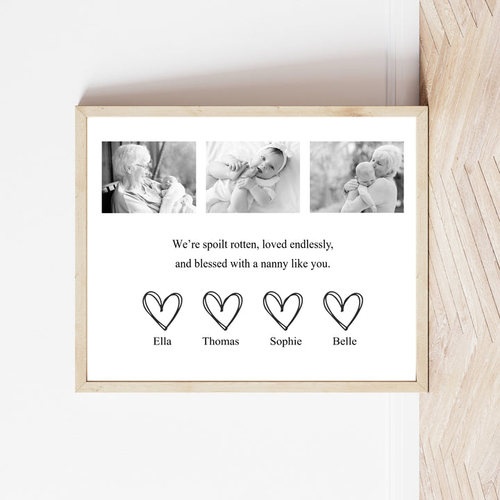 Personalised Blessed With You Nanny Mother's Day Poster