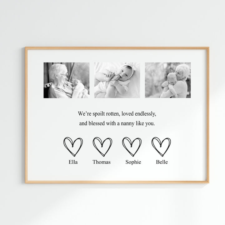 Personalised Blessed With You Nanny Mother's Day Poster