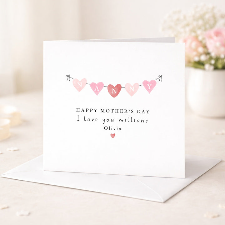 Personalised Pink Happy Mother's Day Nanny Card