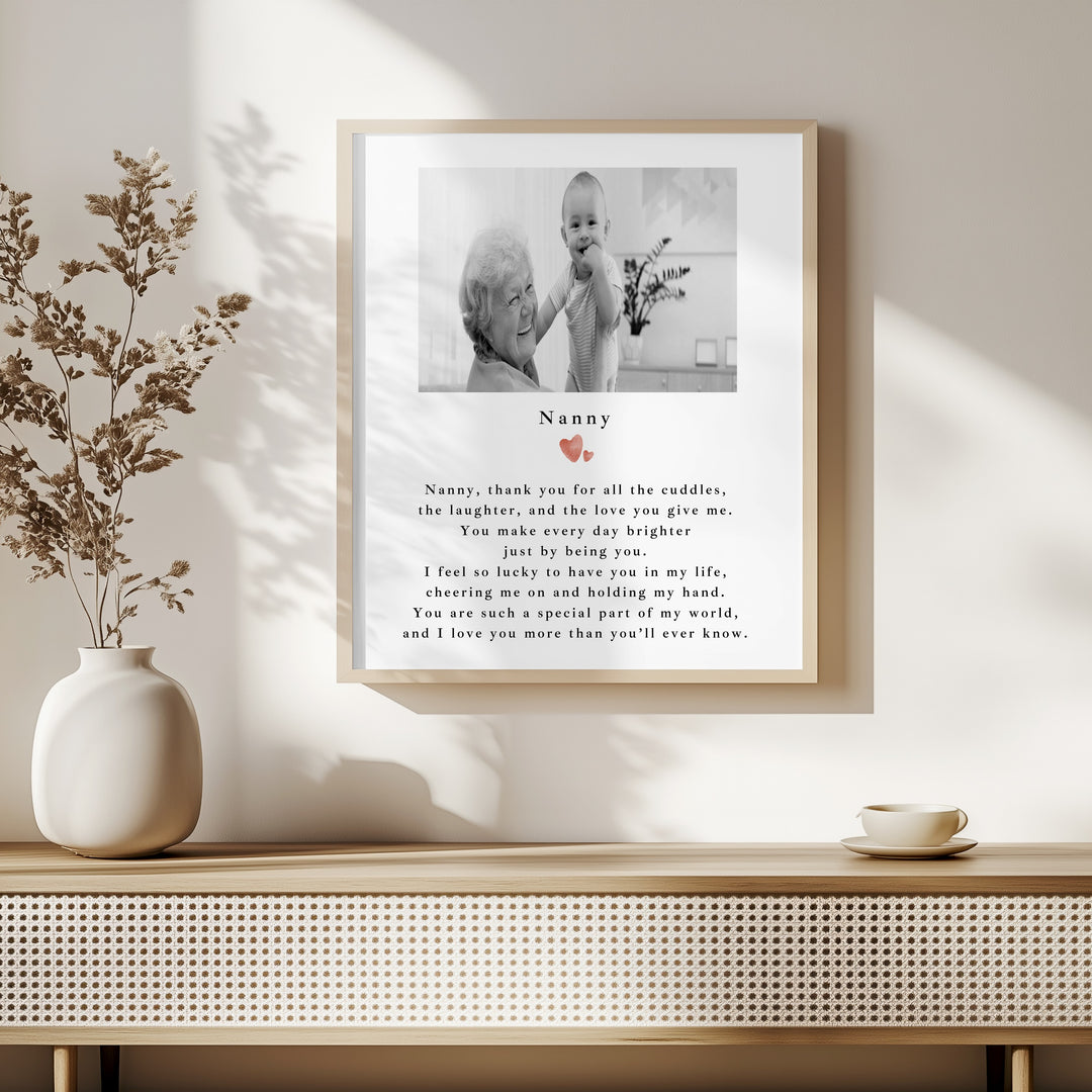 Personalised Thank You Nanny Mother's Day Poster