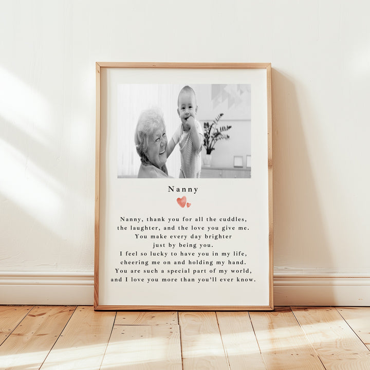 Personalised Thank You Nanny Mother's Day Poster