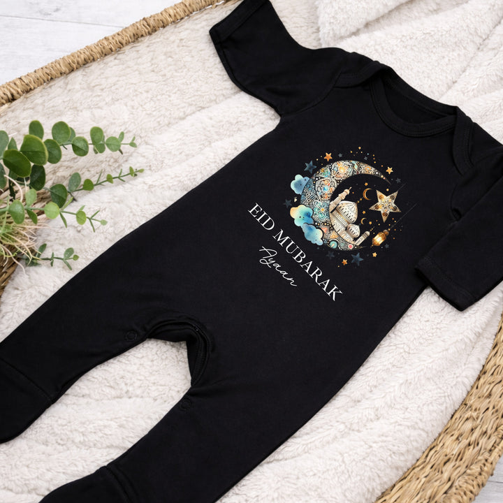 Personalised Eid Mubarak Baby Grow, Vest or Bib