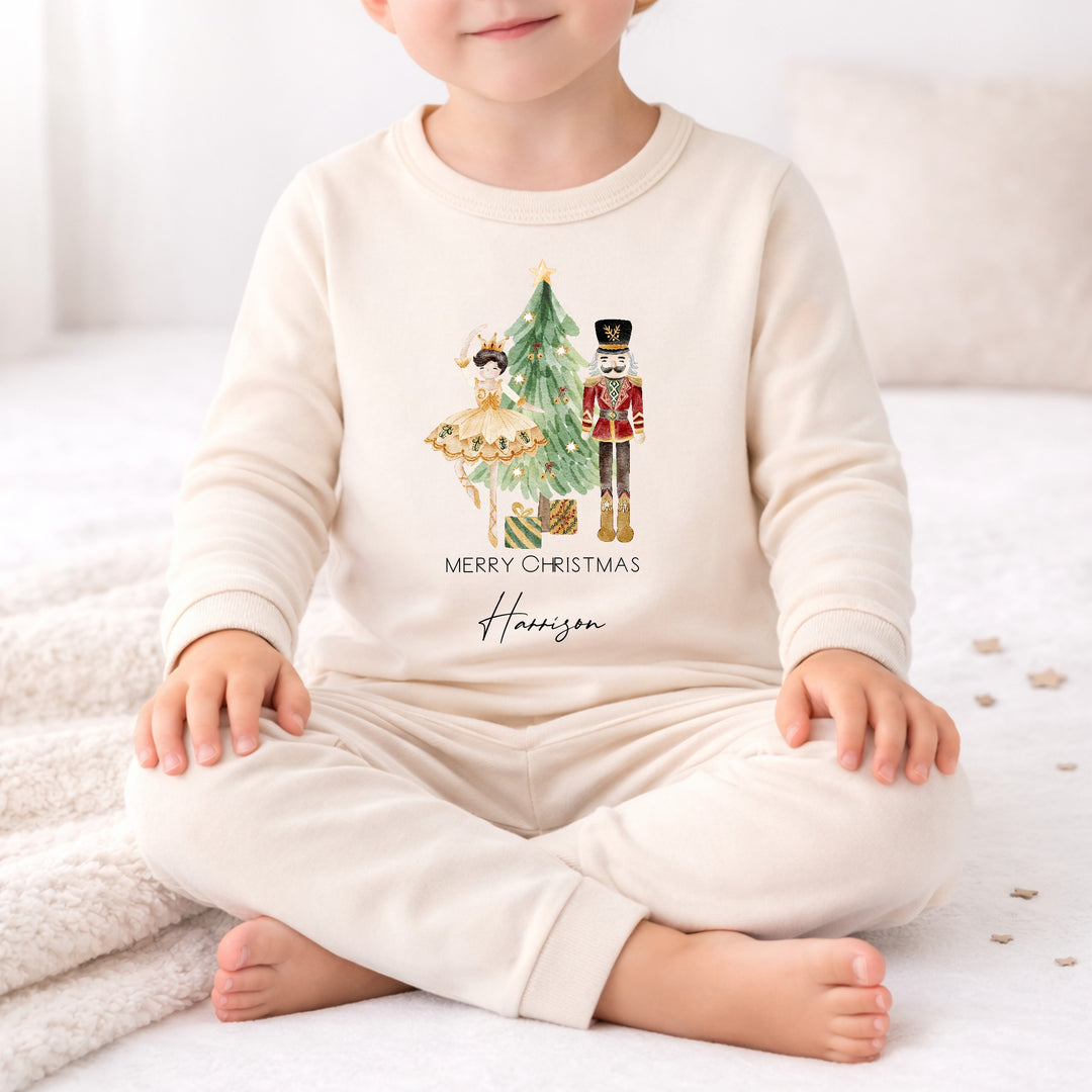 Personalised Nutcracker Tree Sibling Matching Pyjamas or Baby Grow