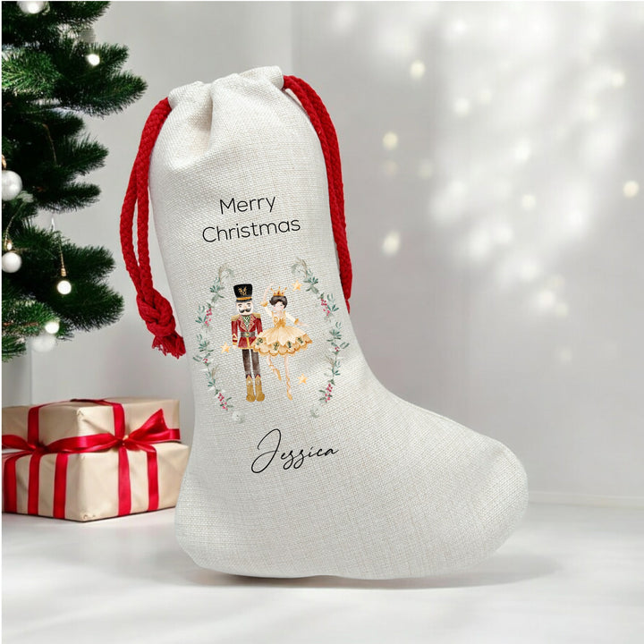 Personalised Nutcracker Wreath Santa Sack or Stocking