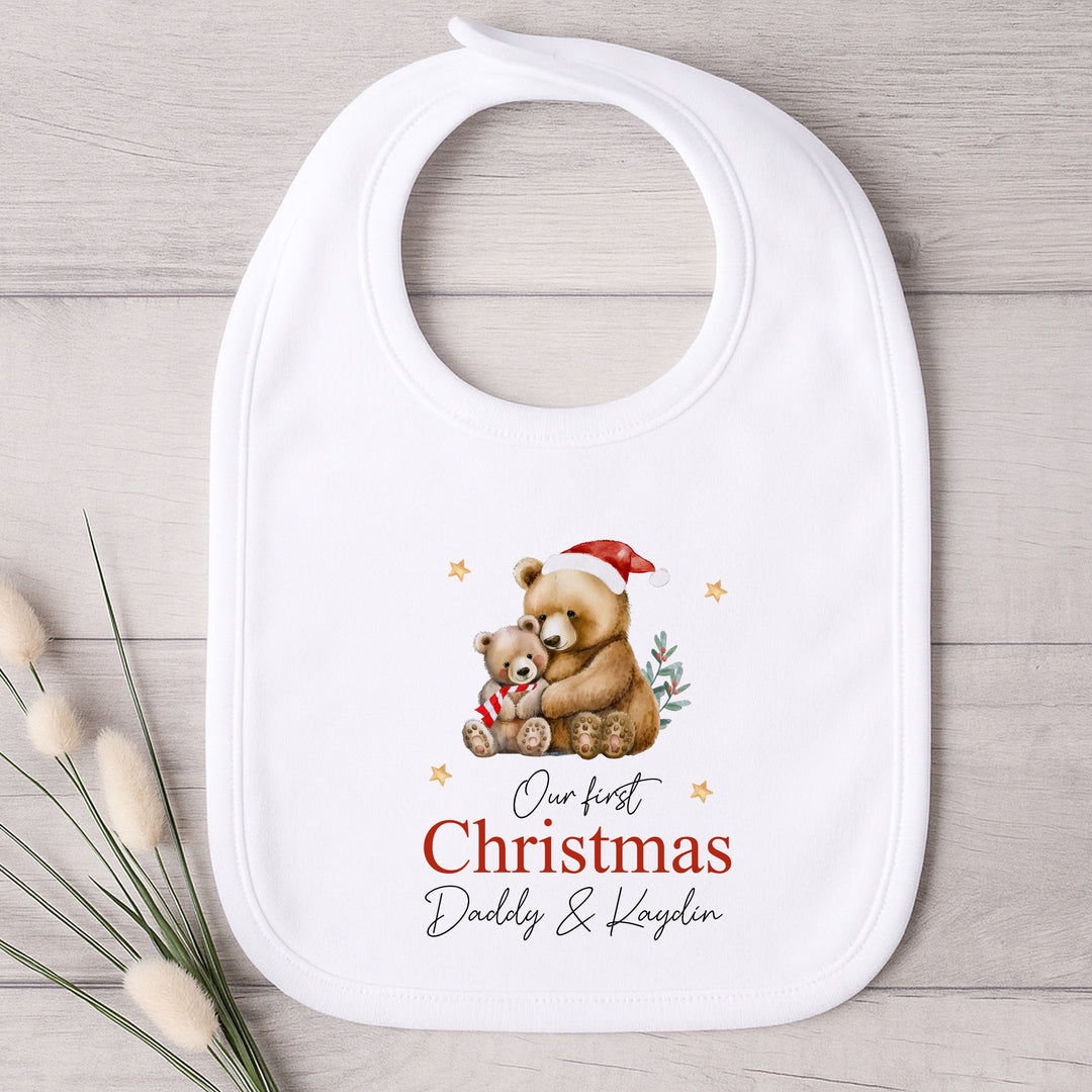 Personalised Bears Our First Christmas Together Baby Grow, Vest or Bib