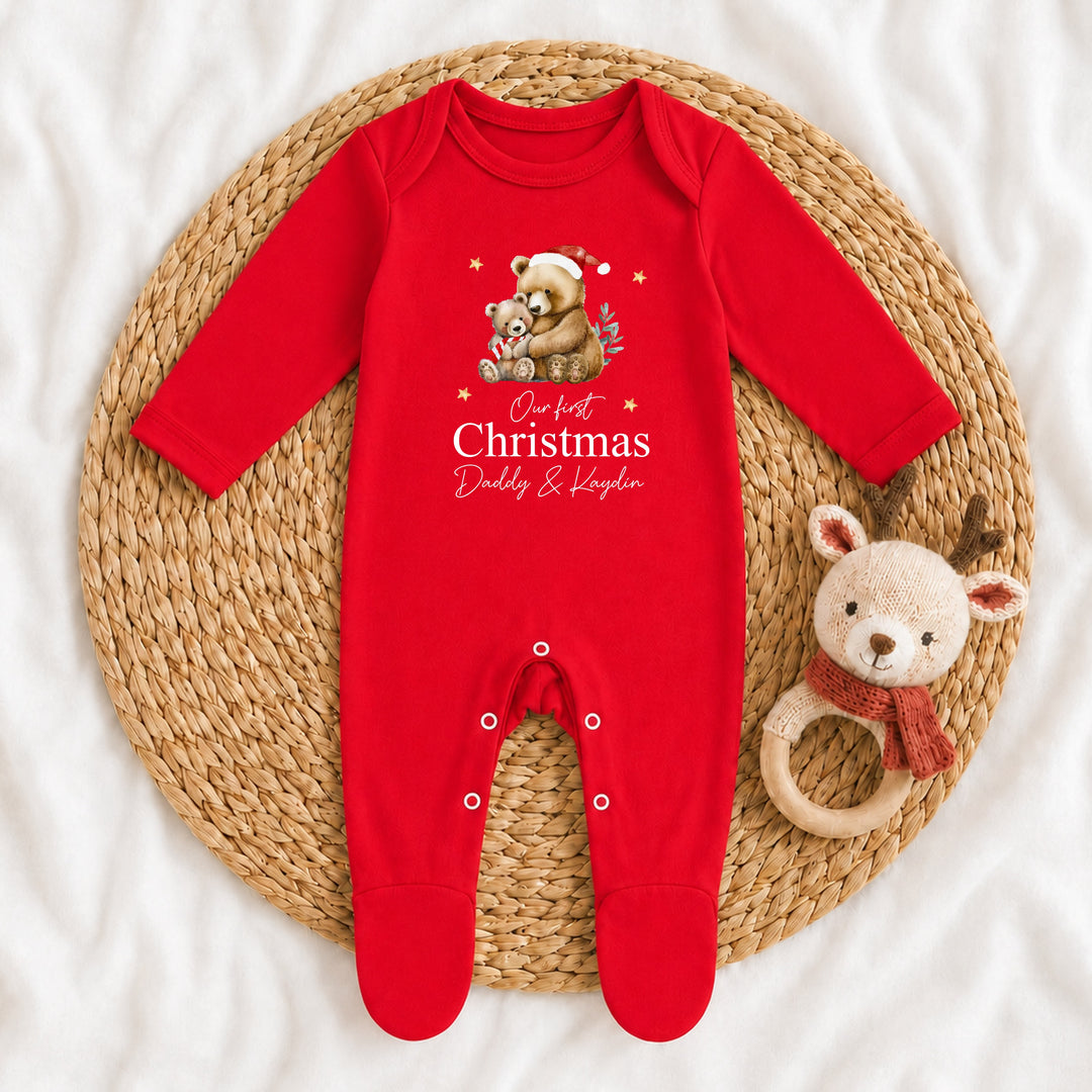 Personalised Bears Our First Christmas Together Baby Grow, Vest or Bib