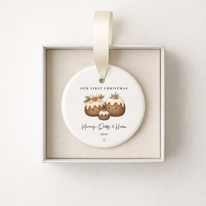 Personalised Christmas Pudding Our First Christmas Together Ceramic Bauble