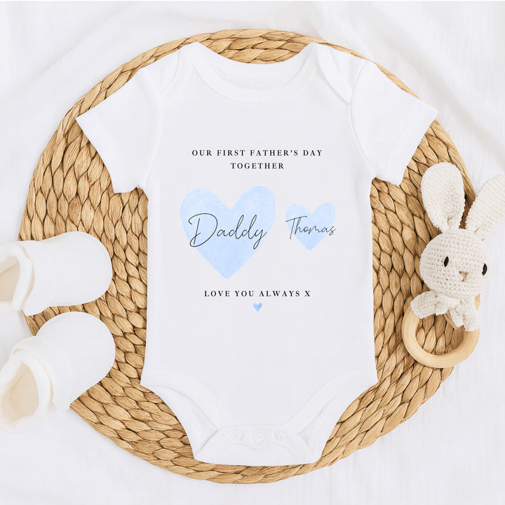 Personalised Blue Hearts Love You Always First Father&