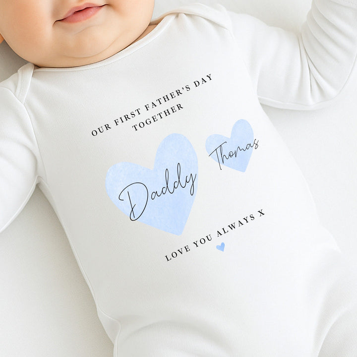 Personalised Blue Hearts Love You Always First Father&