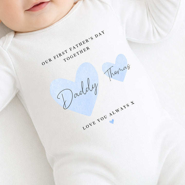 Personalised Blue Hearts Love You Always First Father&