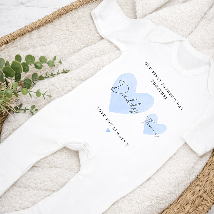 Personalised Blue Hearts Love You Always First Father&