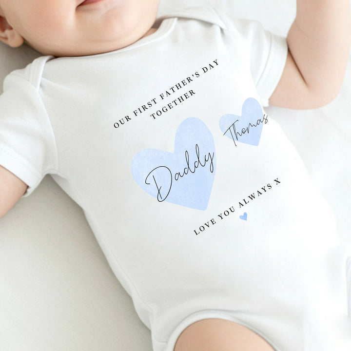 Personalised Blue Hearts Love You Always First Father&
