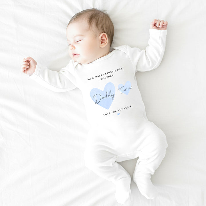 Personalised Blue Hearts Love You Always First Father&