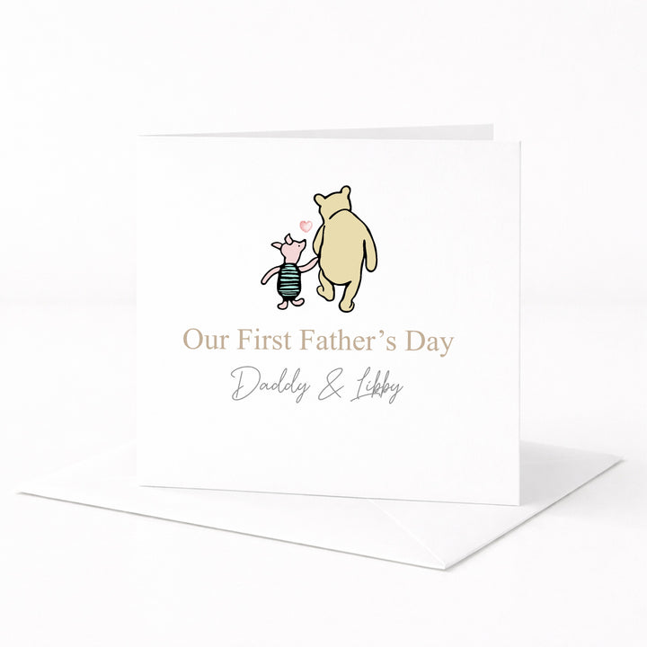 Personalised Pooh Bear Our First Father's Day Card