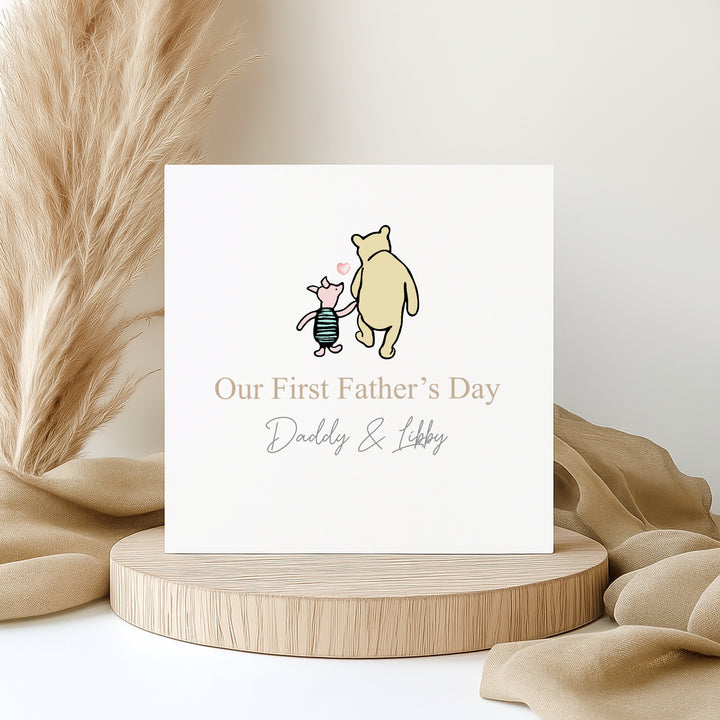 Personalised Pooh Bear Our First Father's Day Card
