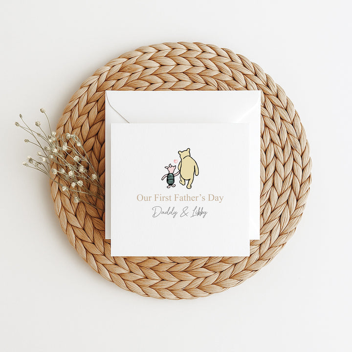 Personalised Pooh Bear Our First Father's Day Card