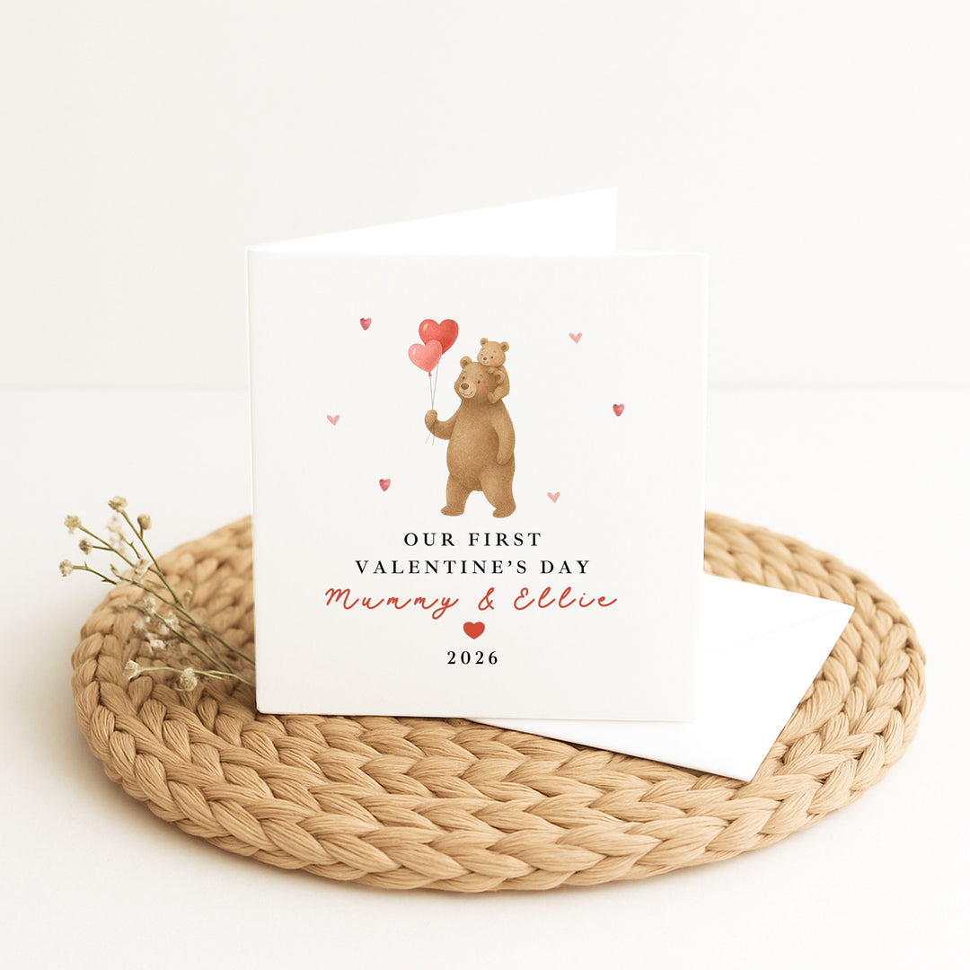 Personalised Brown Bears Our First Valentine's Day Card