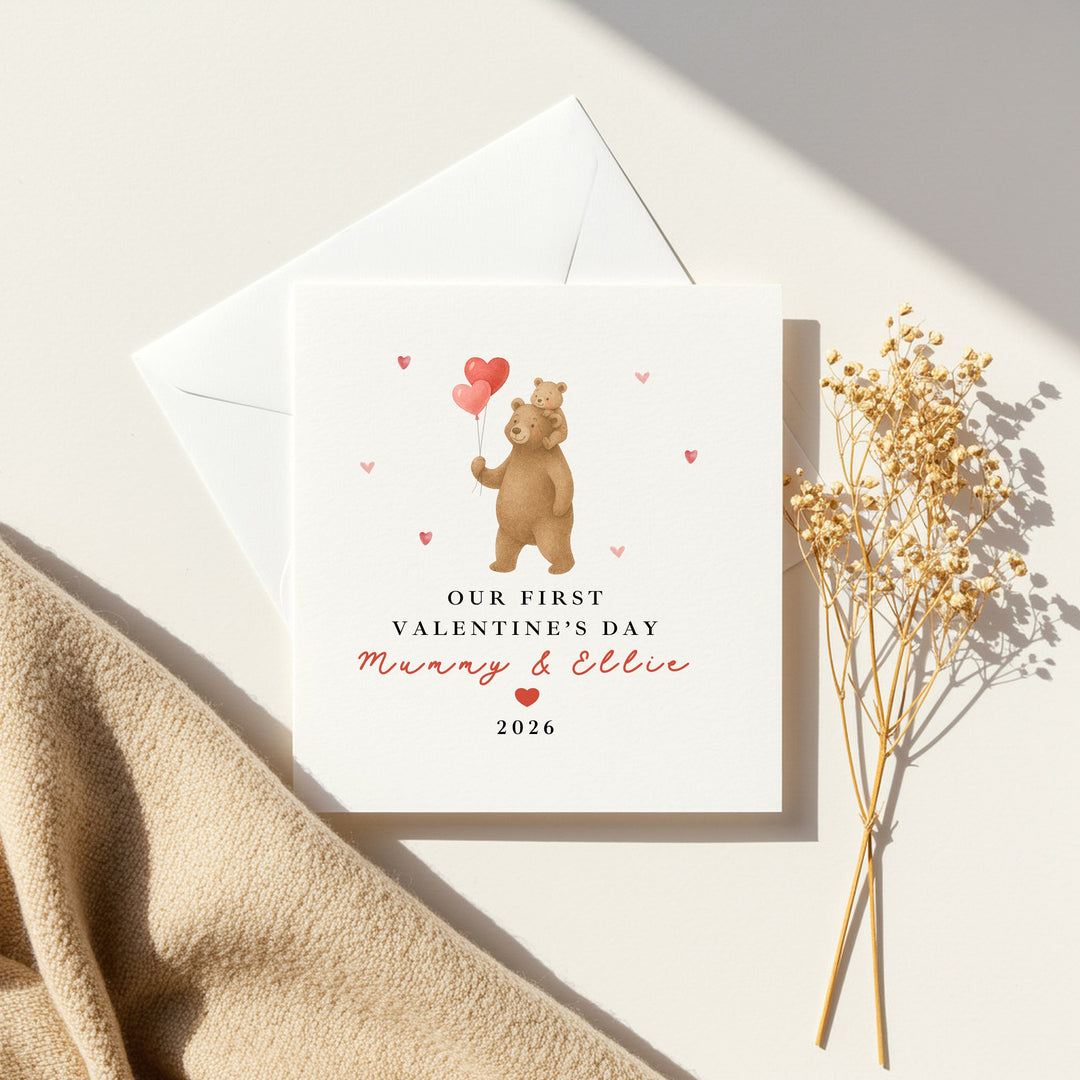 Personalised Brown Bears Our First Valentine's Day Card