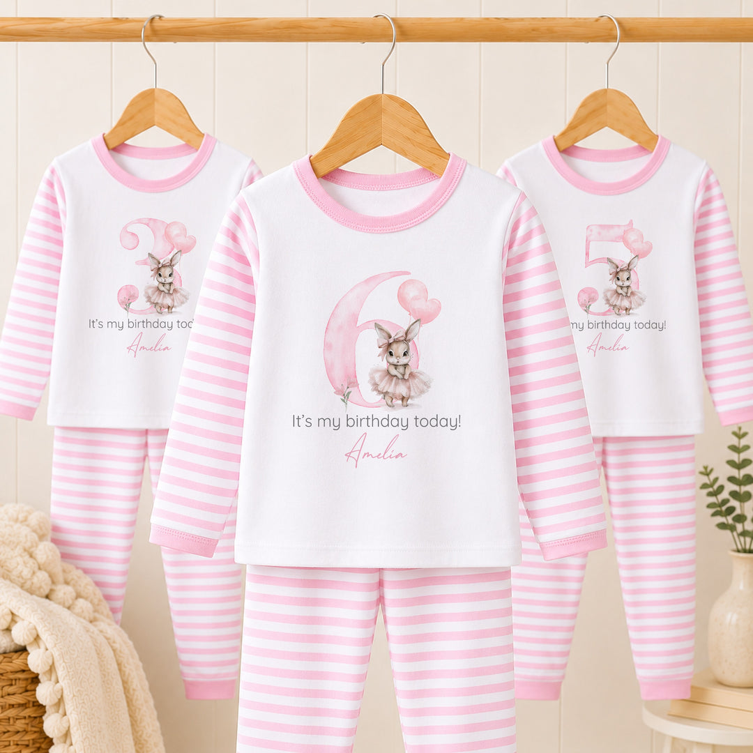 Personalised Ballerina Bunny Any Age Birthday Pyjamas