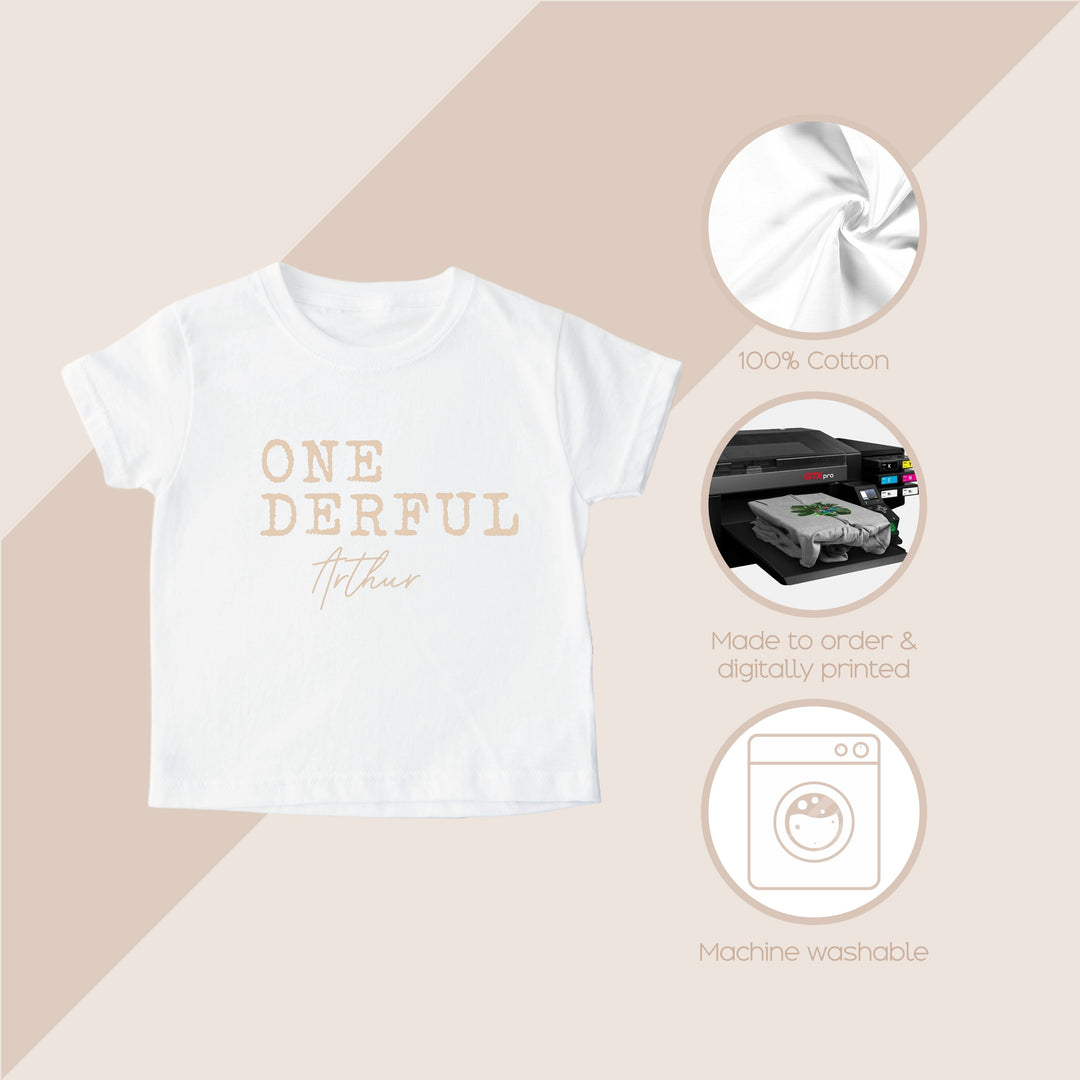 Personalised Onederful First Birthday T-shirt