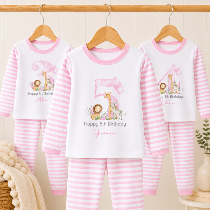 Personalised Jungle Safari Any Age Birthday Pyjamas