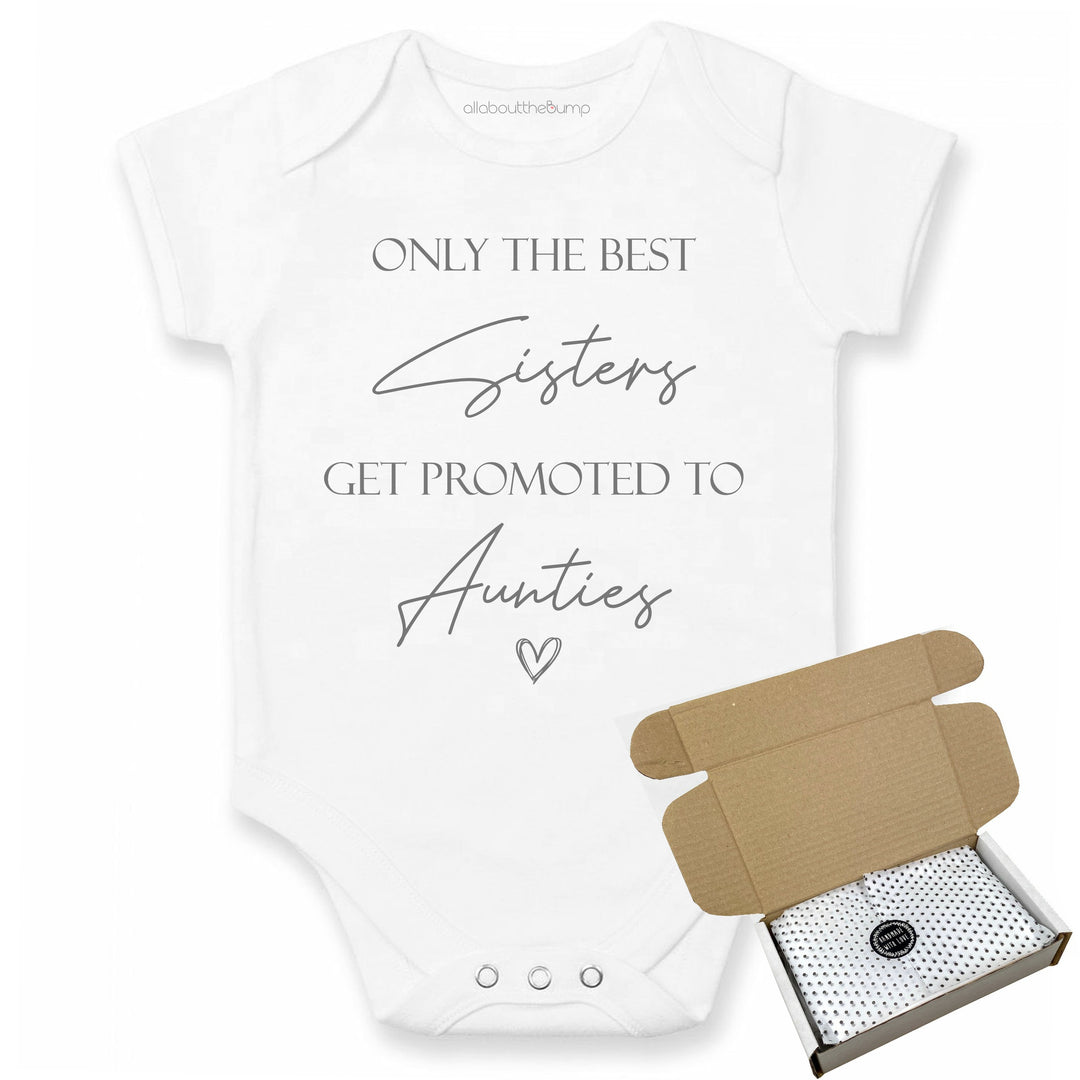 This baby announcement vest can be brought in a box lined with tissue paper