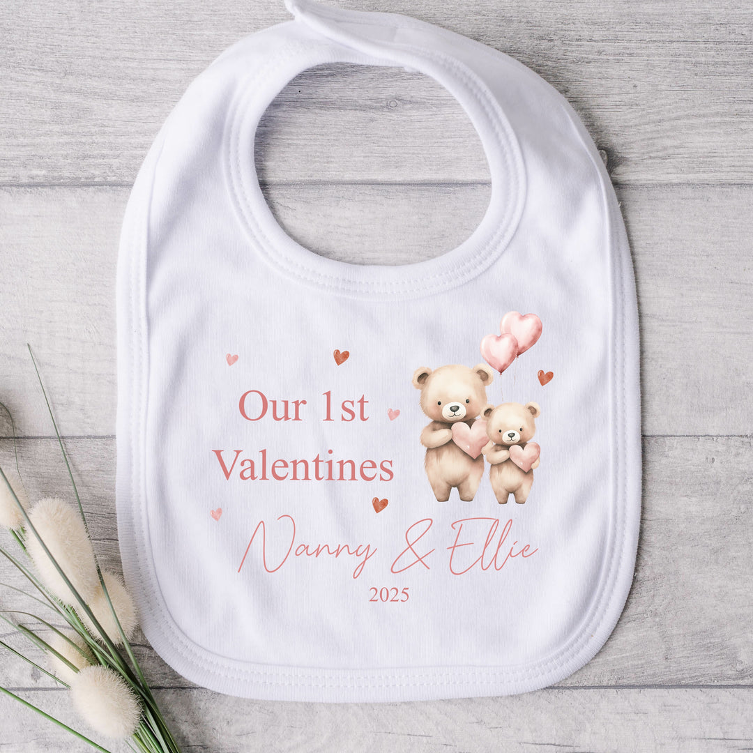 Personalised Our First Valentines Day Bears Babygrow/Vest