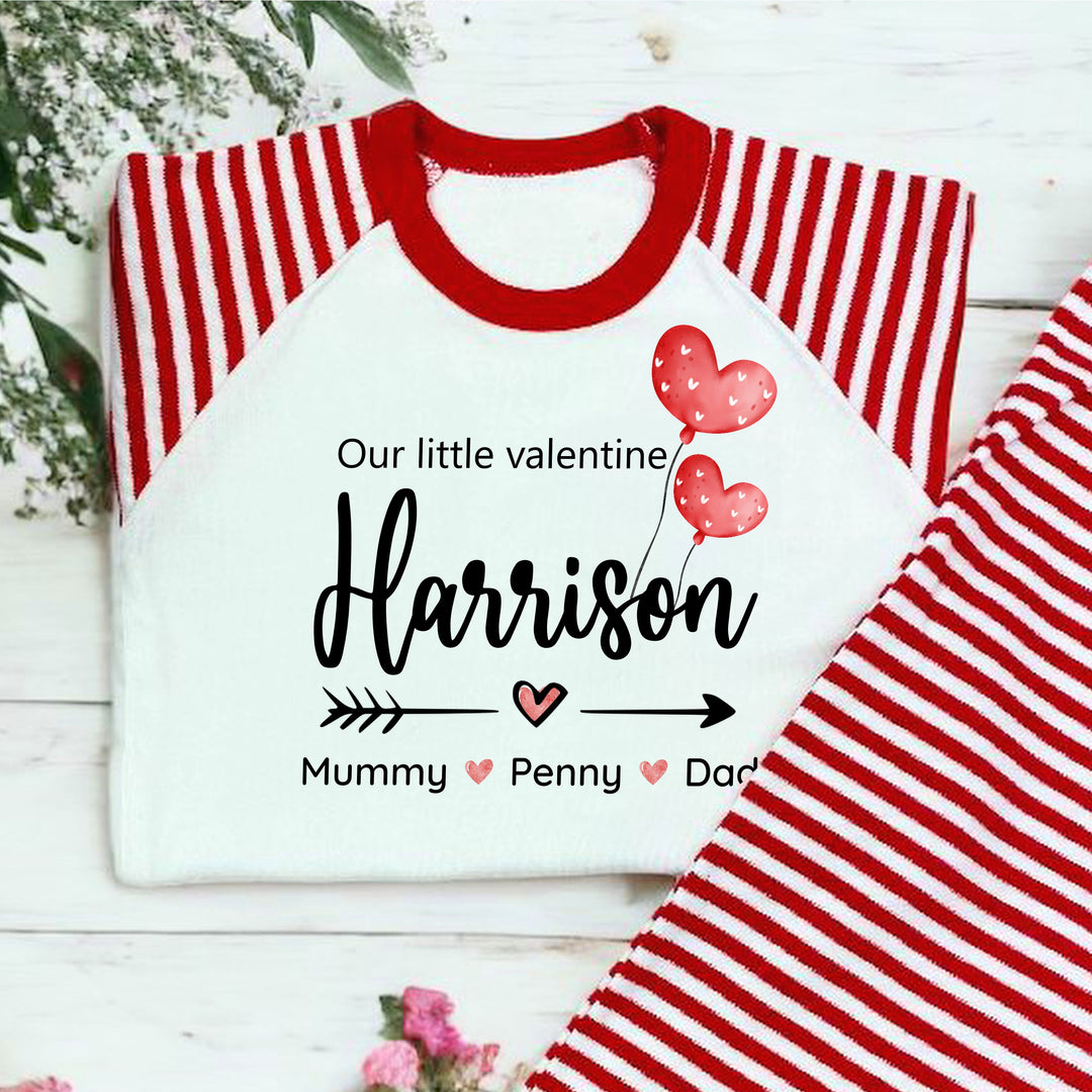 Our Little Valentine's Red Striped Pyjamas
