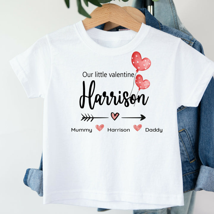 Personalised Our Little Valentine Balloon Kids T-shirt