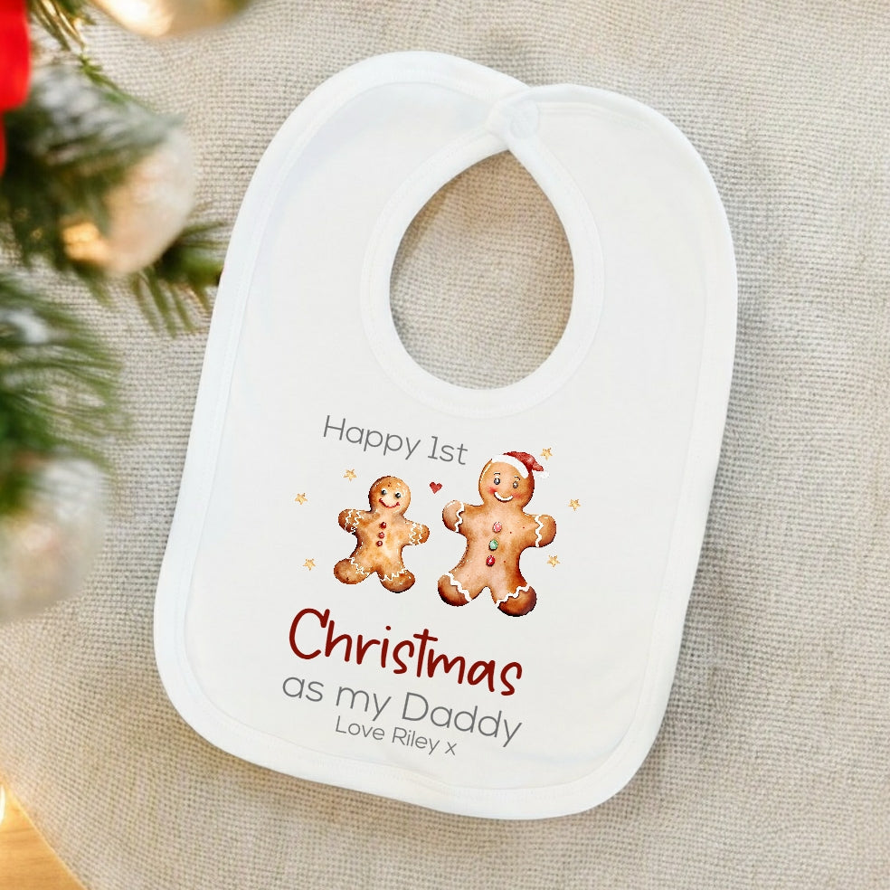 Personalised Gingerbread First Christmas as my Daddy Babygrow/Bib