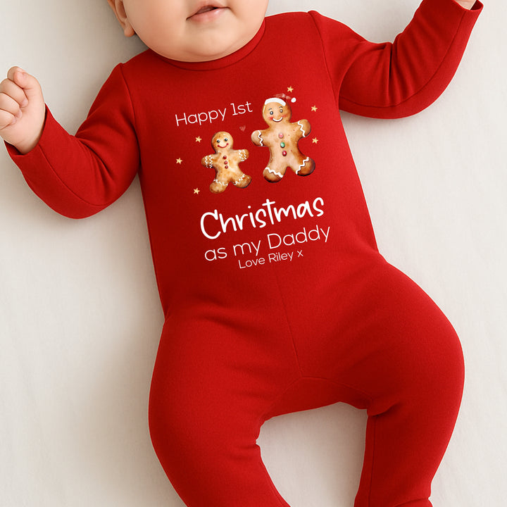 Personalised Gingerbread First Christmas as my Daddy Baby Grow/Bib