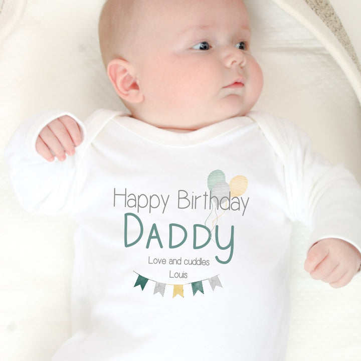 Personalised Happy Birthday Babygrow/Vest With Optional Jungle Leggings