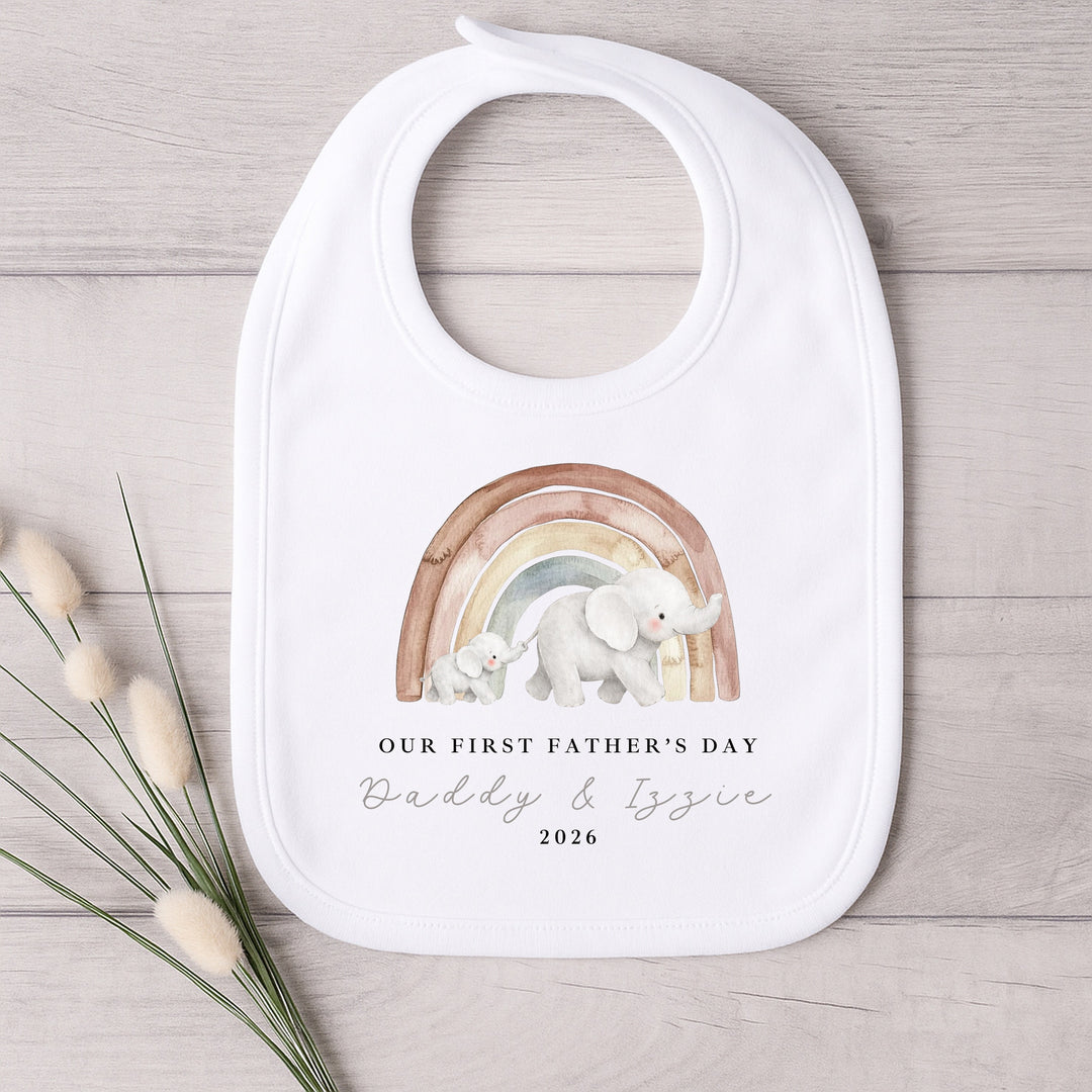 Personalised Elephant Rainbow First Father&