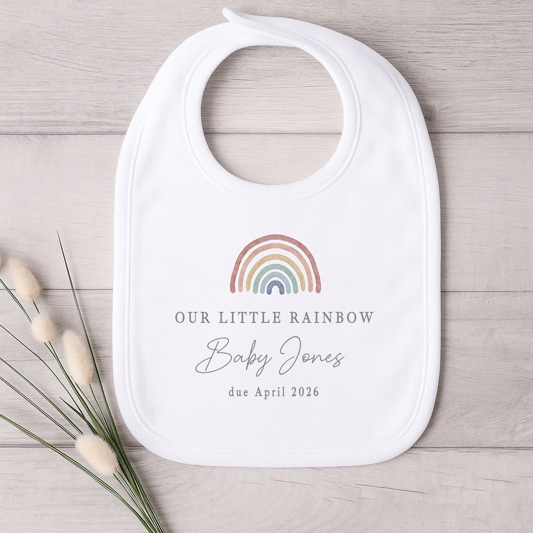 Personalised Our Little Rainbow IVF Baby Announcement Vest