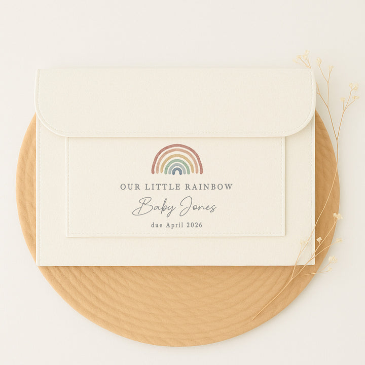 Personalised Our Little Rainbow IVF Pregnancy/Maternity Notes Folder