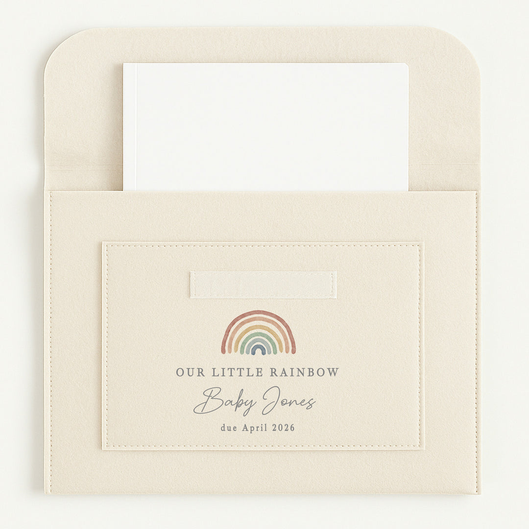 Personalised Our Little Rainbow IVF Pregnancy/Maternity Notes Folder