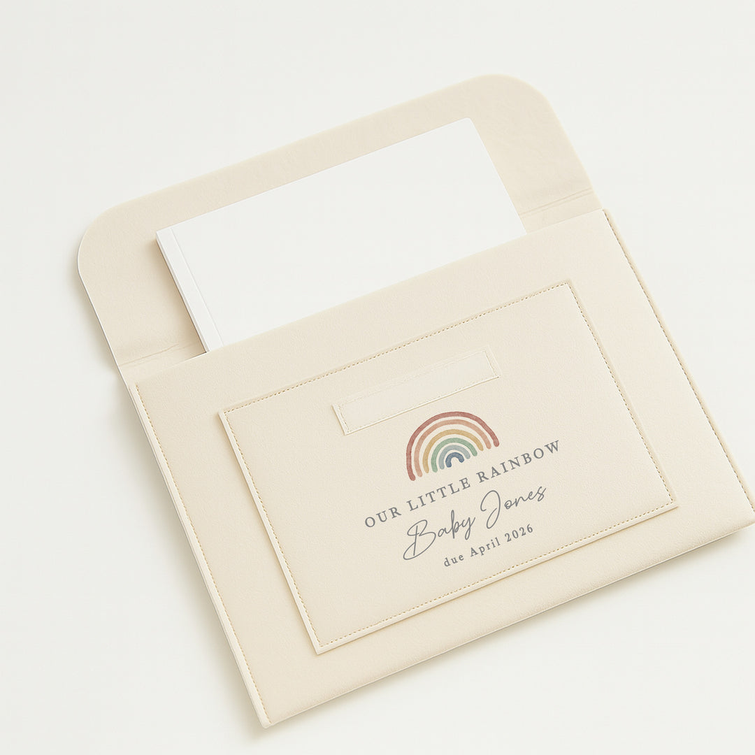 Personalised Our Little Rainbow IVF Pregnancy/Maternity Notes Folder