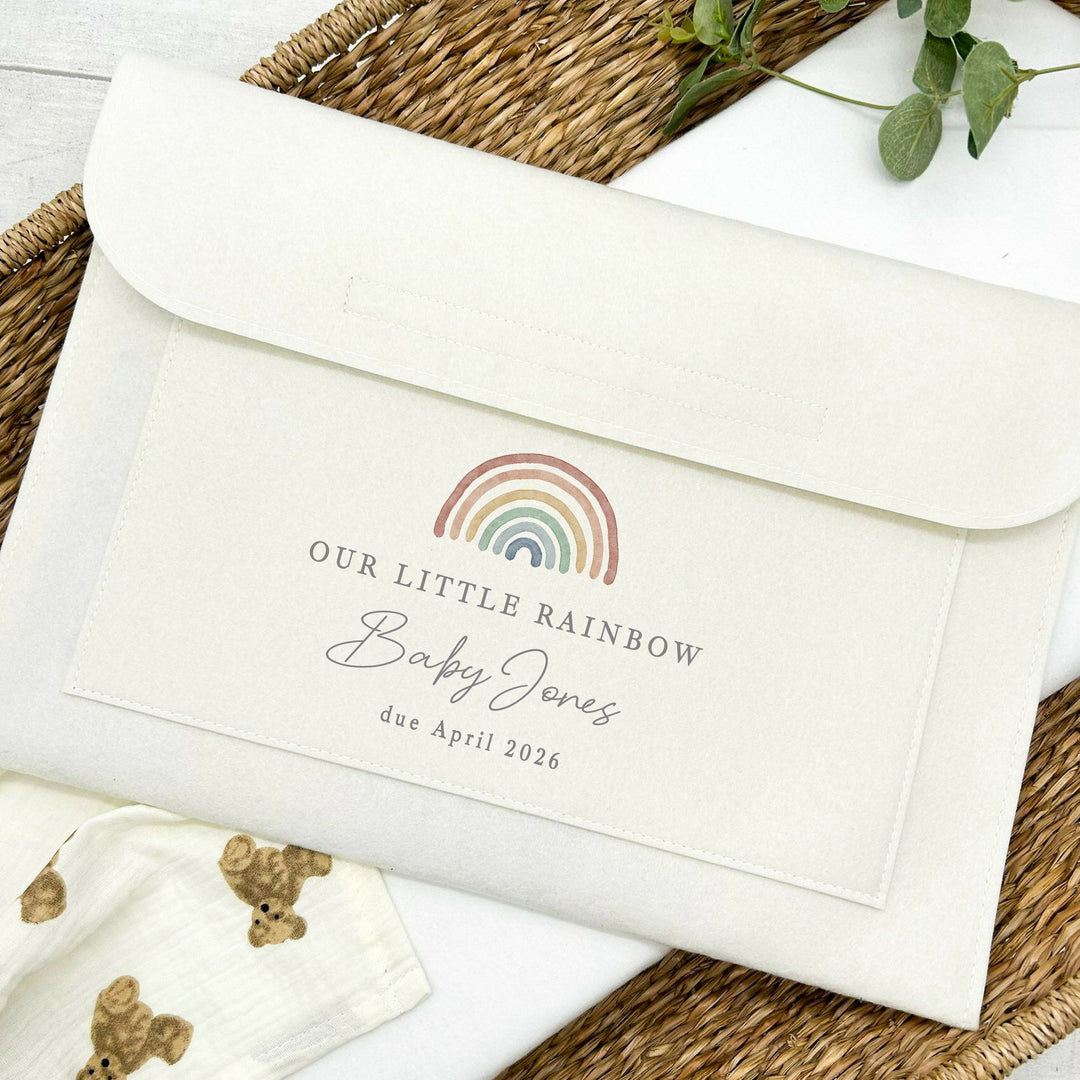 Personalised Our Little Rainbow IVF Pregnancy/Maternity Notes Folder