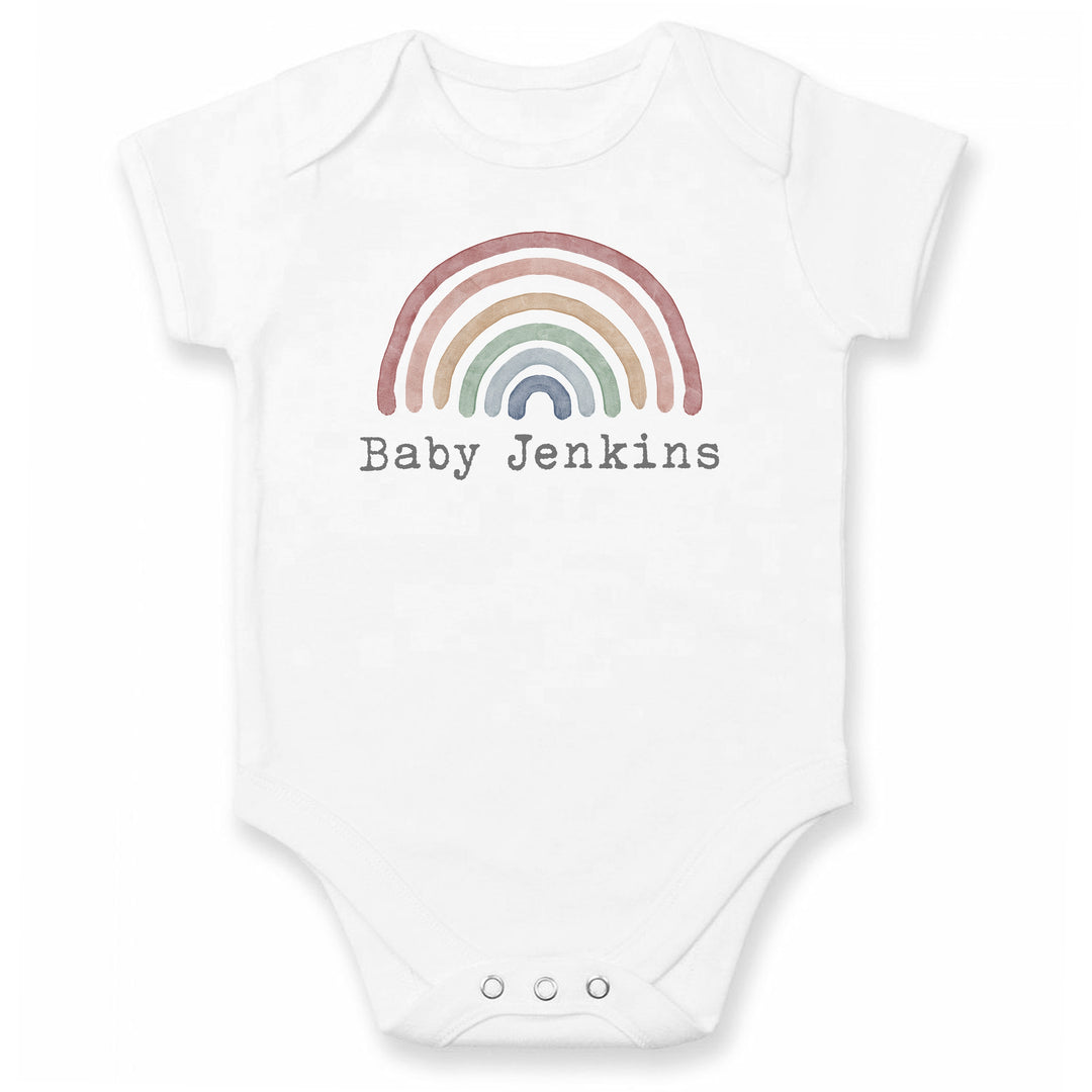 Personalised Unisex Rainbow Baby Clothing Optional Hamper Gift Set