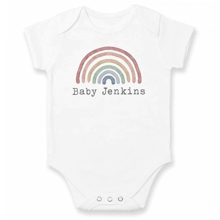 Personalised Unisex Rainbow Baby Clothing Optional Hamper Gift Set