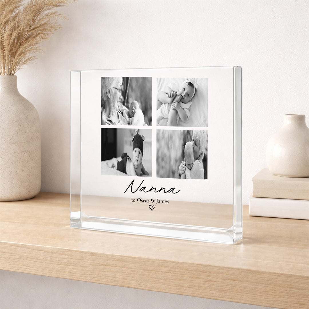 Personalised Nana Photo Acrylic Block
