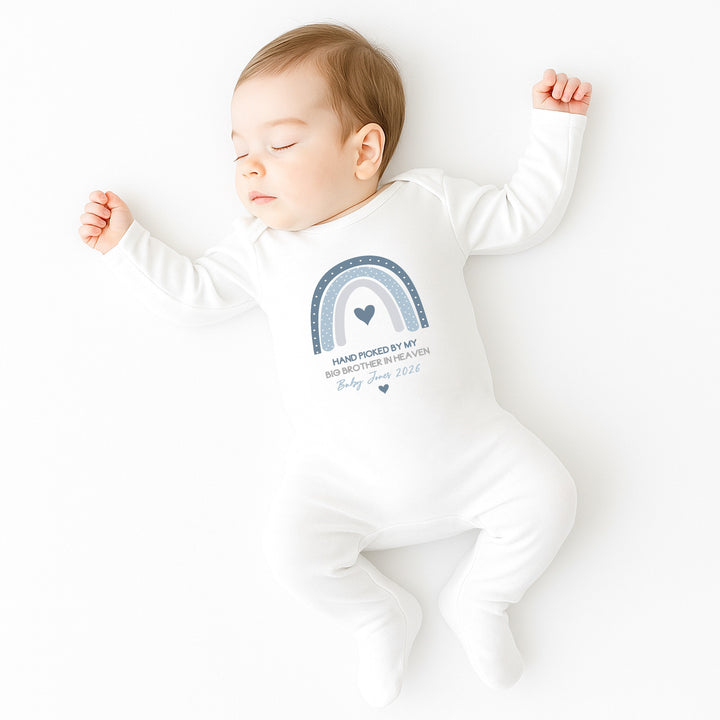 Personalised Picked From Heaven Blue Rainbow Announcement Vest